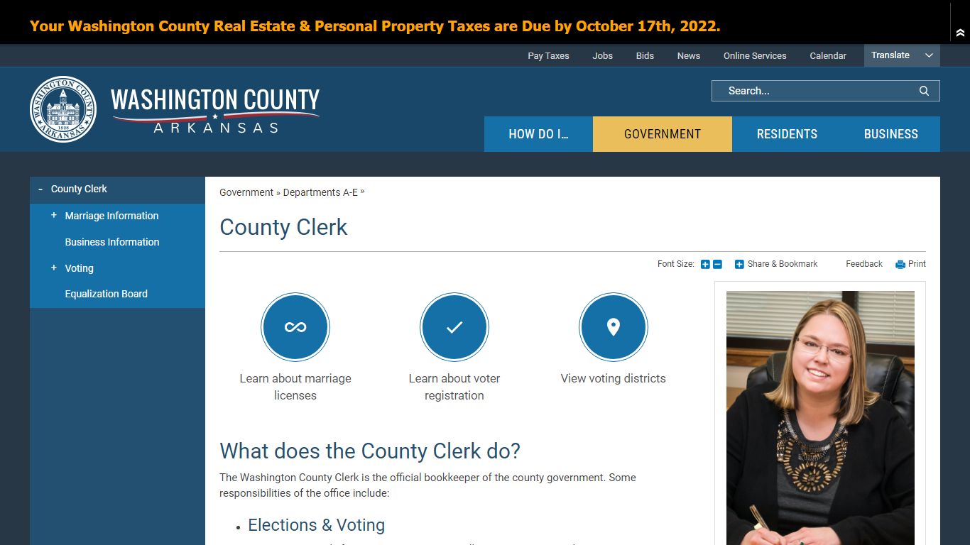 County Clerk | Washington County, AR
